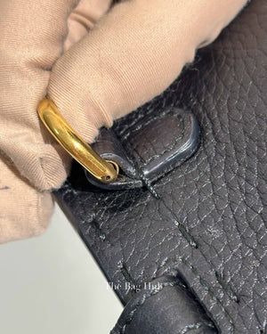 Gucci Black Leather GG Marmont Top Handle Bag