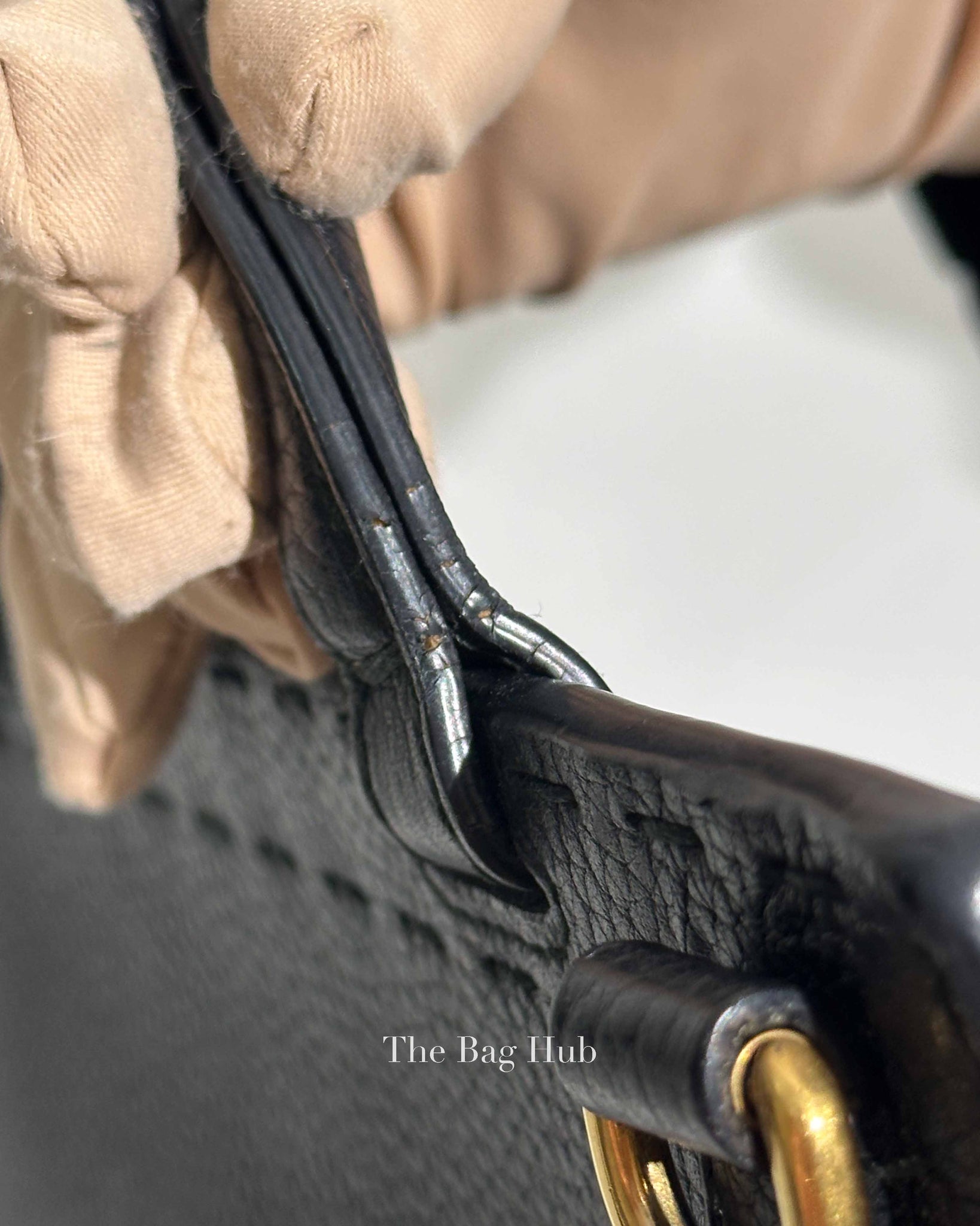 Gucci Black Leather GG Marmont Top Handle Bag