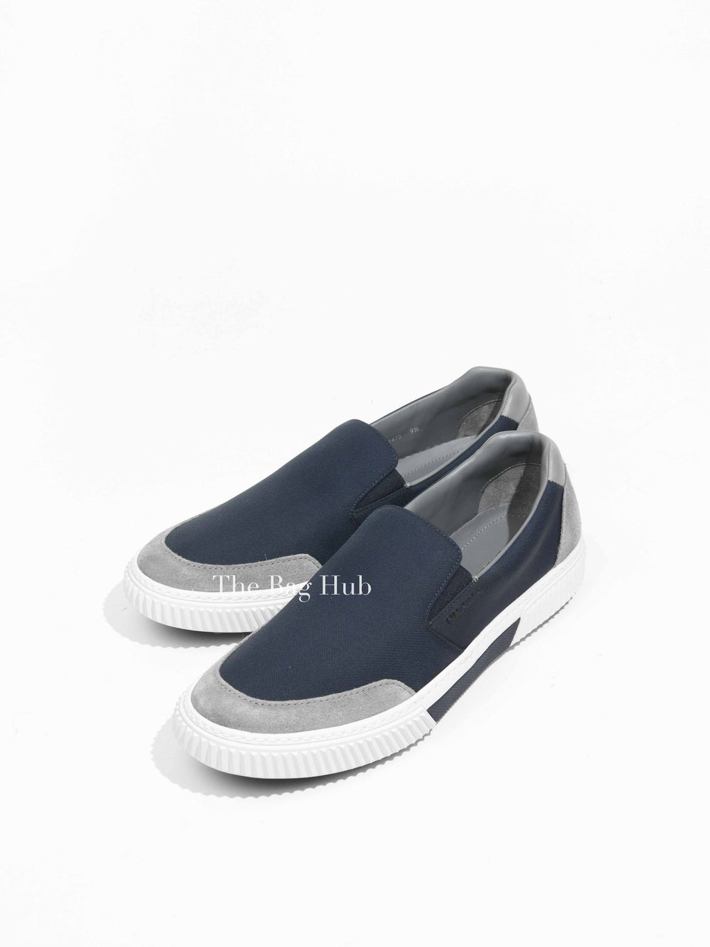 Prada Night Chrome Suede/Nylon Slip-On Men's Sneakers Size 9.5 4D3475