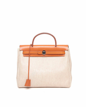 Hermes Beige/Natural Canvas and Leather Herbag 31 Bag