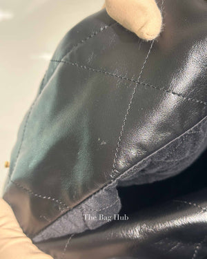 Chanel Black Shiny Calfskin 22 Small Handbag GHW