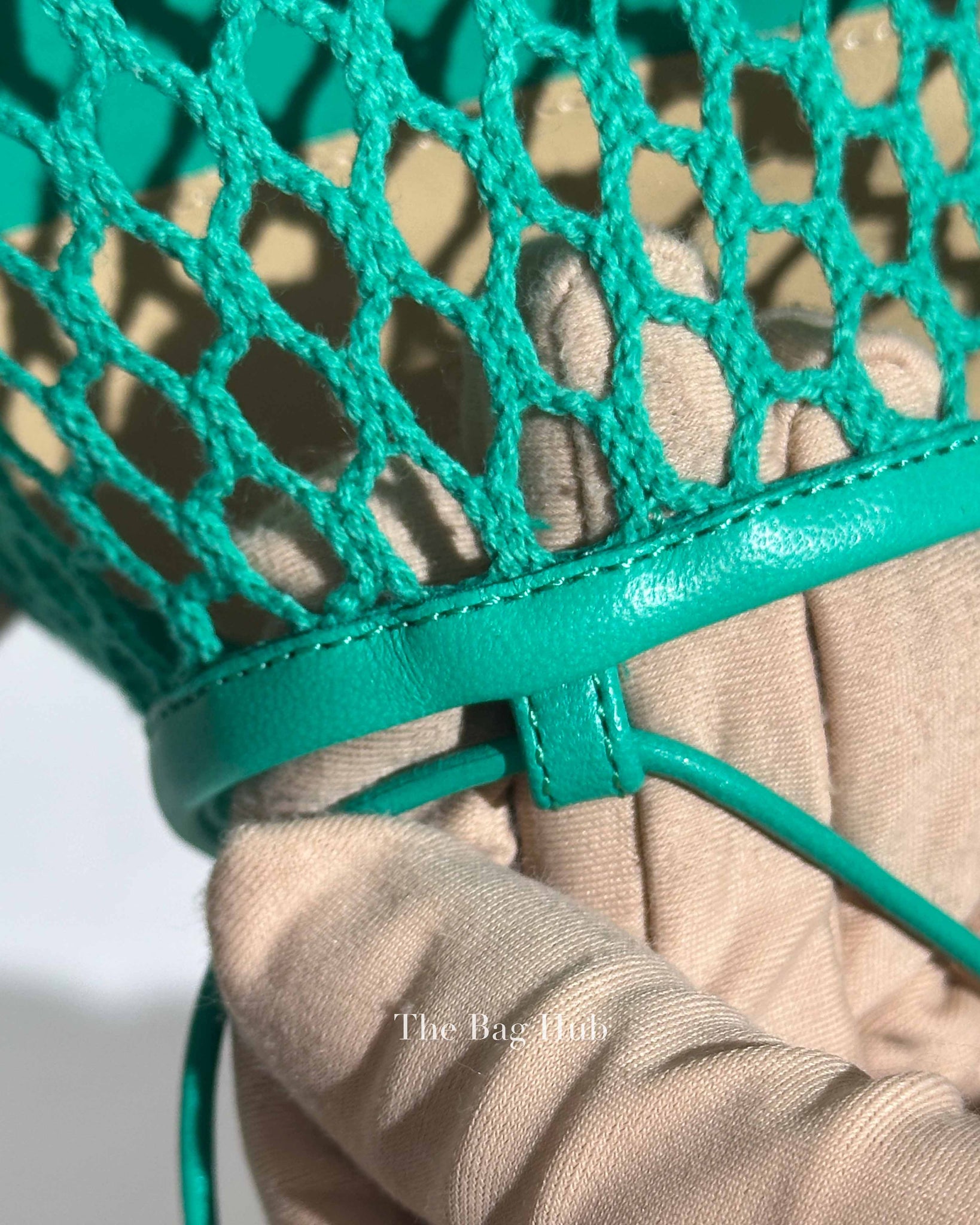 Bottega Veneta Green Mesh Nappa Stretch Ankle Tie Sandals Size 39