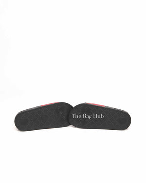 Gucci Red Guccissima Rubber Slides Size 34