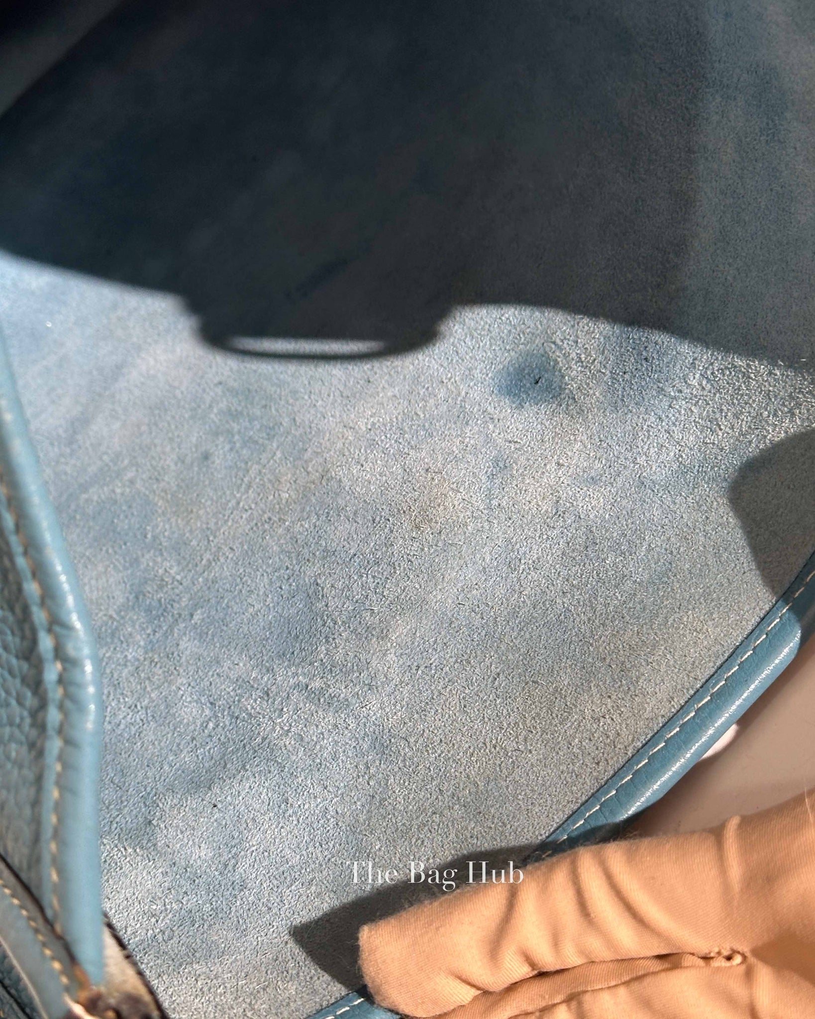 Hermes Blue Leather Evelyne PM Bag PHW