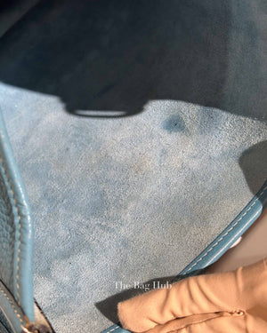 Hermes Blue Leather Evelyne PM Bag PHW