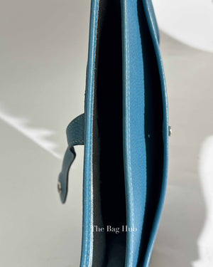 Hermes Blue Leather Evelyne PM Bag PHW