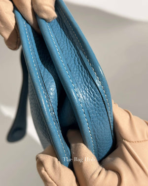 Hermes Blue Leather Evelyne PM Bag PHW