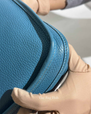 Hermes Blue Leather Evelyne PM Bag PHW