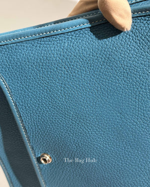 Hermes Blue Leather Evelyne PM Bag PHW