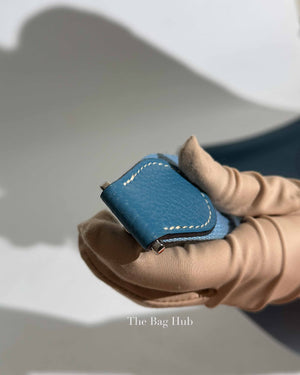 Hermes Blue Leather Evelyne PM Bag PHW