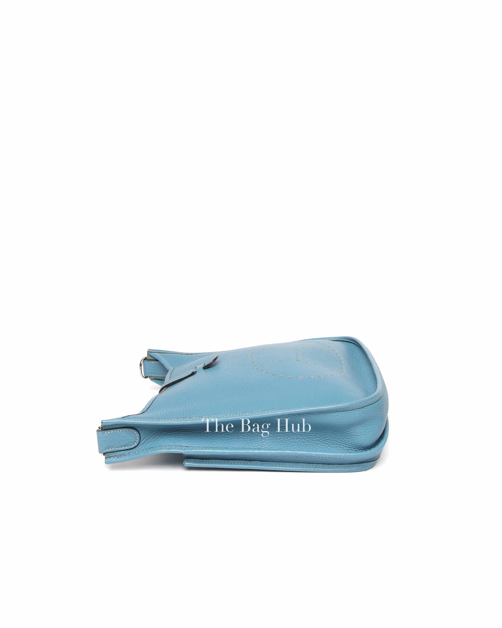 Hermes Blue Leather Evelyne PM Bag PHW