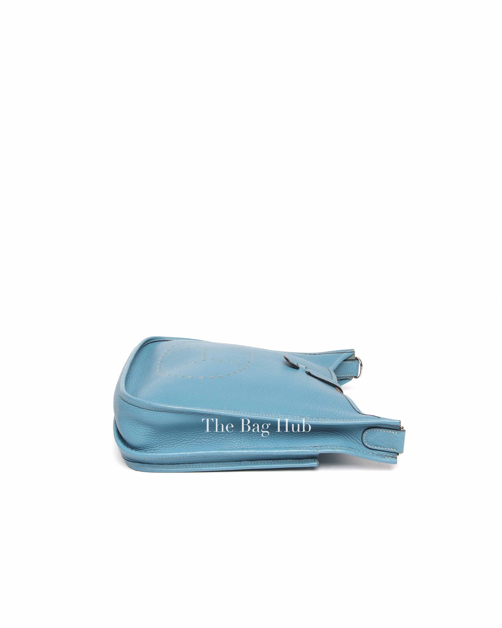 Hermes Blue Leather Evelyne PM Bag PHW