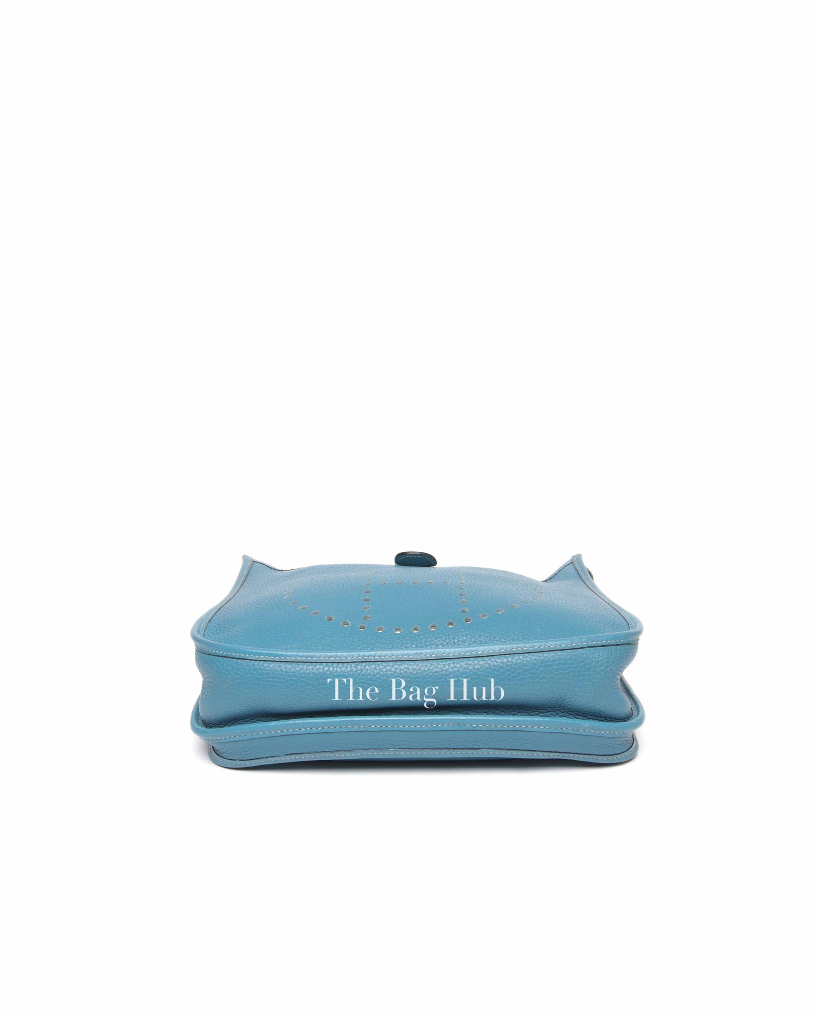 Hermes Blue Leather Evelyne PM Bag PHW