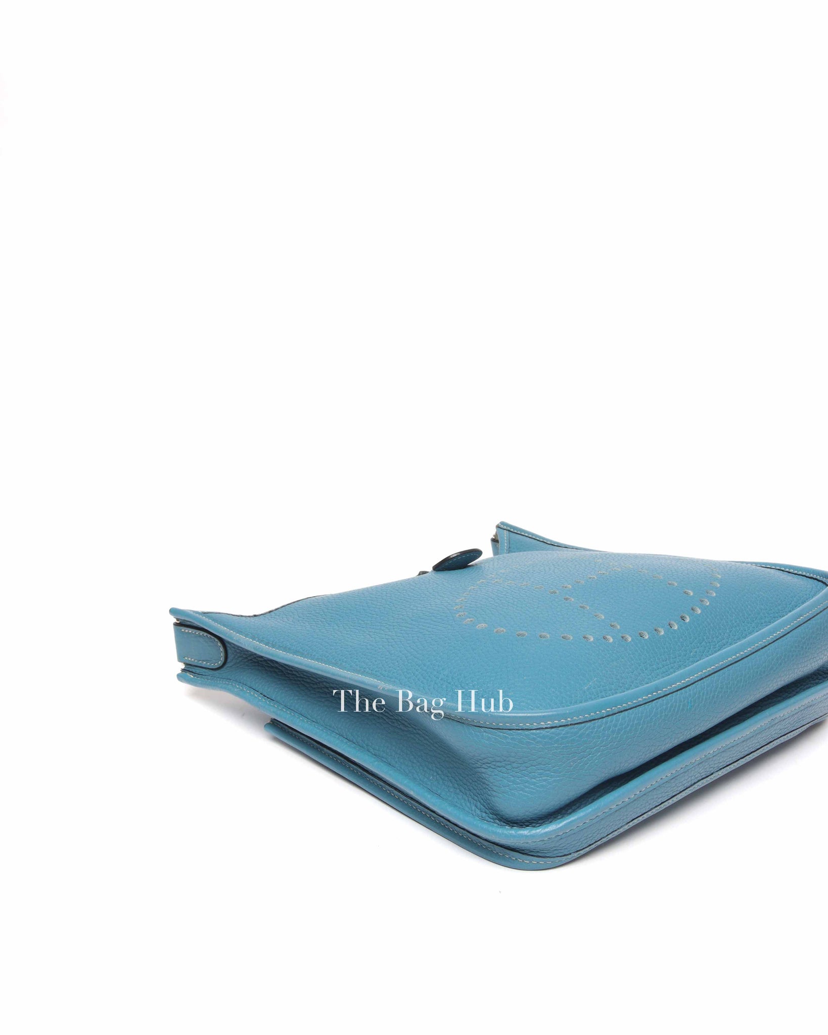 Hermes Blue Leather Evelyne PM Bag PHW