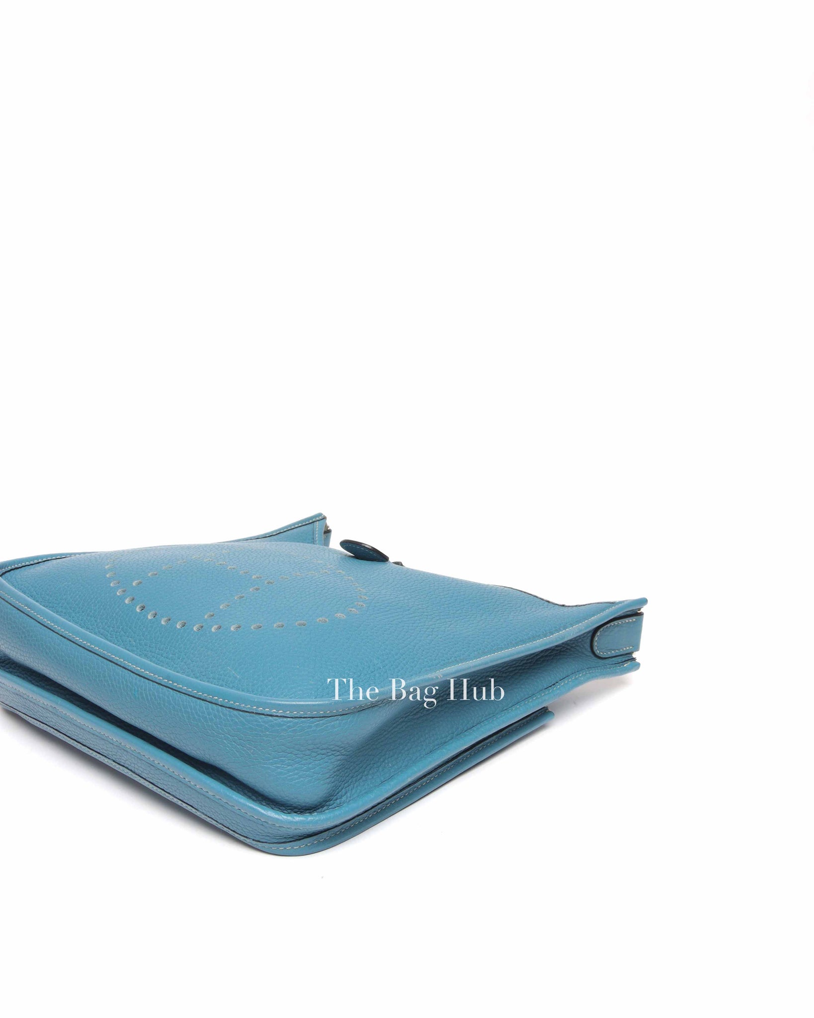Hermes Blue Leather Evelyne PM Bag PHW