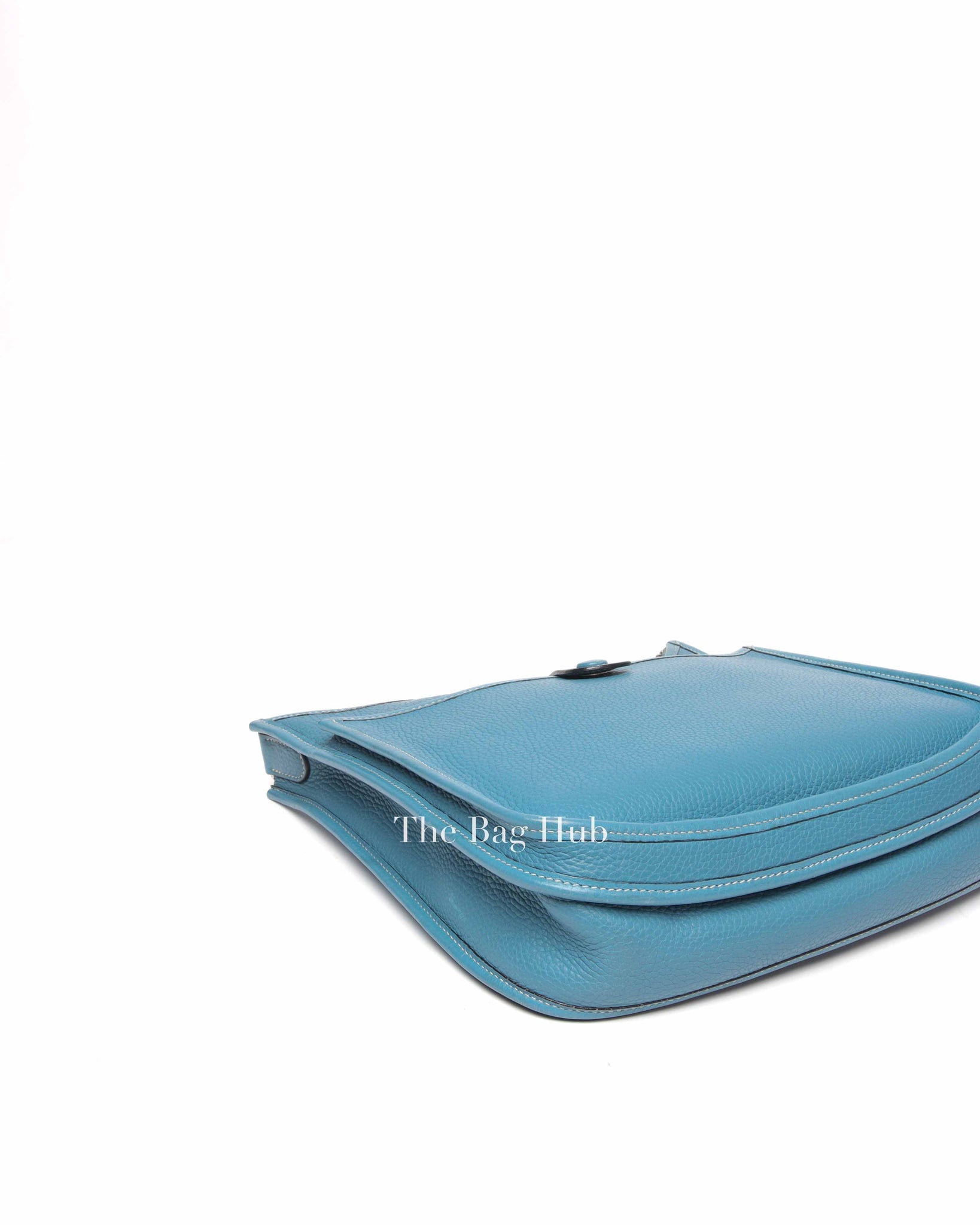 Hermes Blue Leather Evelyne PM Bag PHW
