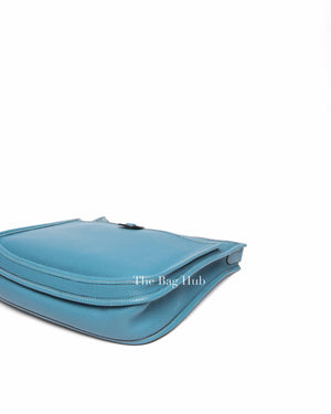 Hermes Blue Leather Evelyne PM Bag PHW