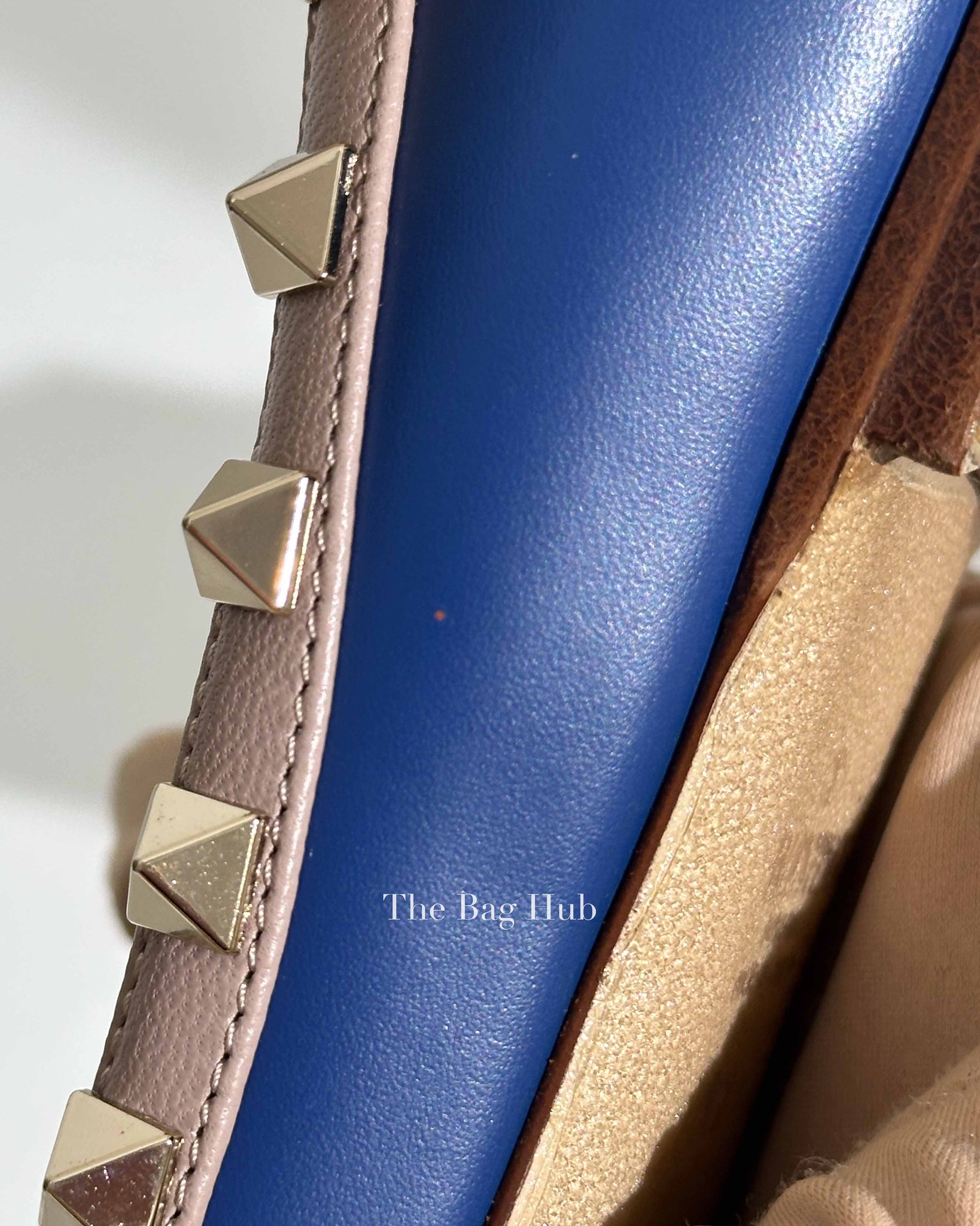 Valentino Indigo Poudre Leather Rockstud Ballerina Flats 36.5