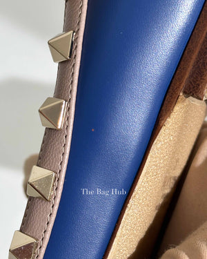 Valentino Indigo Poudre Leather Rockstud Ballerina Flats 36.5