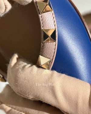 Valentino Indigo Poudre Leather Rockstud Ballerina Flats 36.5