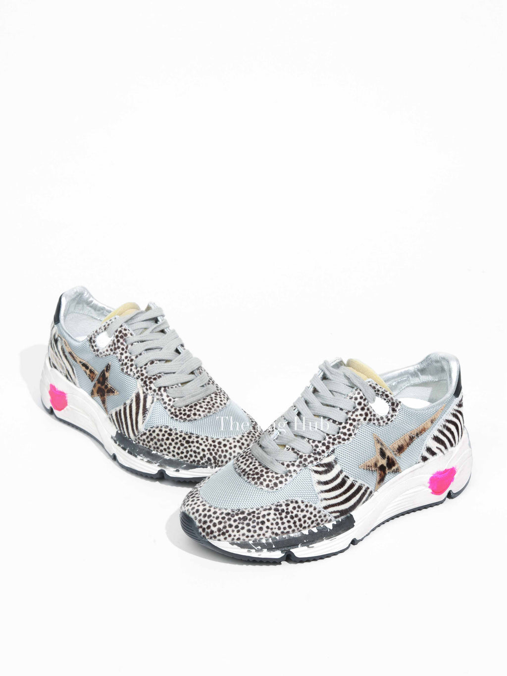 Golden Goose Light Grey/White BLA Running Sole Spezzata Size 36