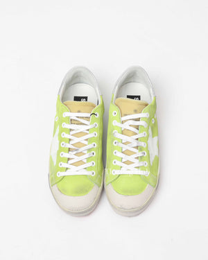 Golden Goose Lime Green/White/Silver SuperStar Classic With Print Star Size 40