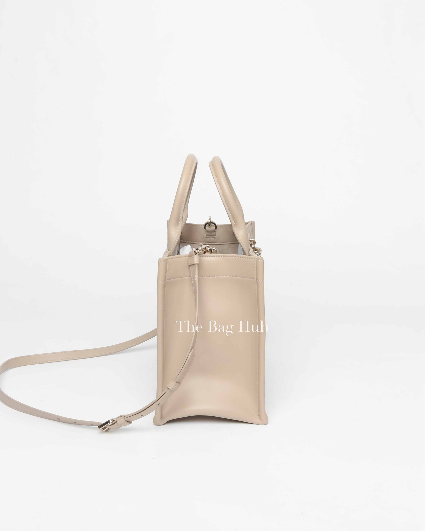 Dior Powder Beige Macrocannage Calfskin Small Book Tote Bag