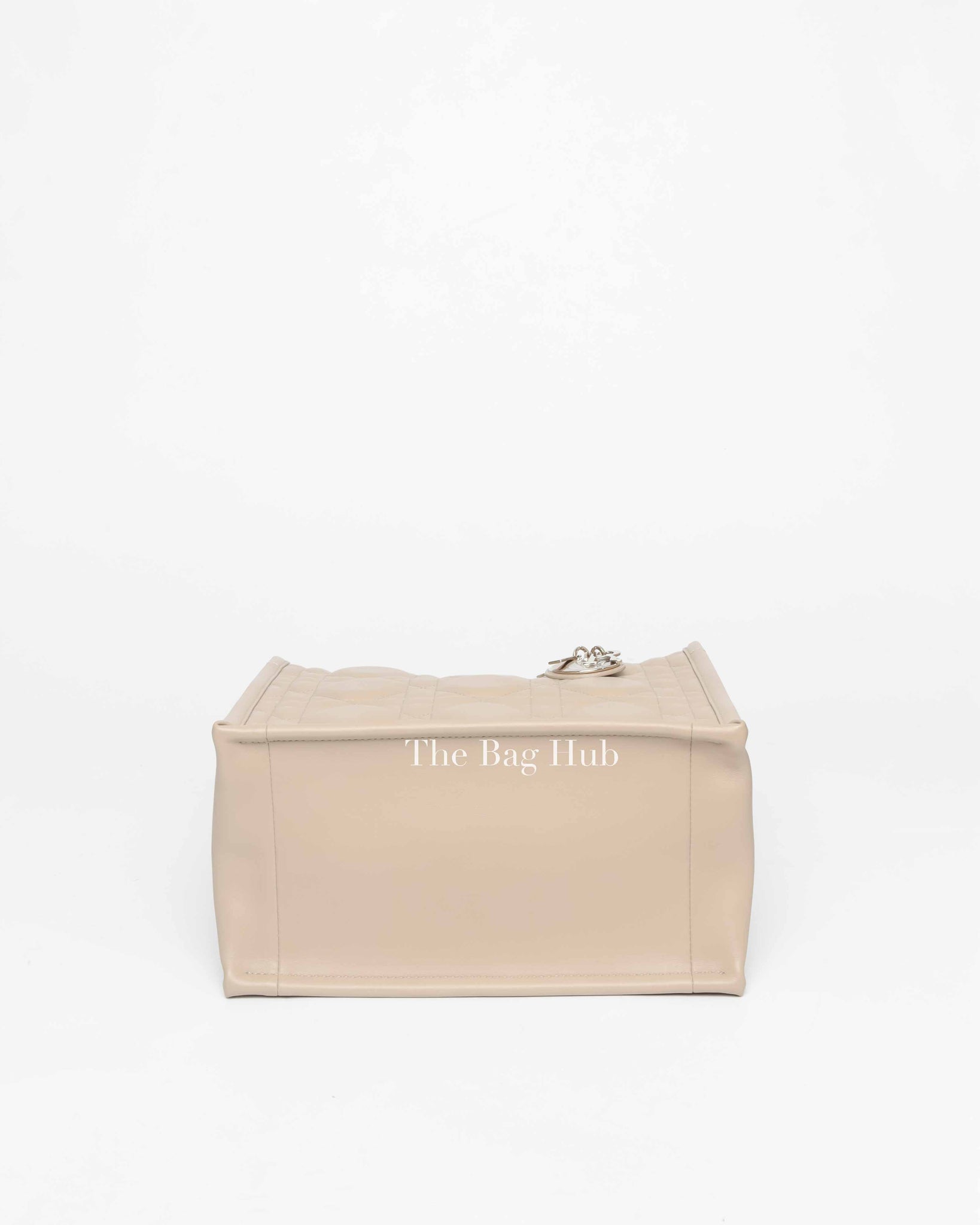 Dior Powder Beige Macrocannage Calfskin Small Book Tote Bag