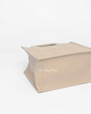 Dior Powder Beige Macrocannage Calfskin Small Book Tote Bag