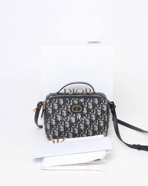 Dior Blue Oblique Jacquard 30 Montaigne Box Bag