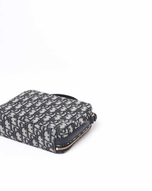 Dior Blue Oblique Jacquard 30 Montaigne Box Bag