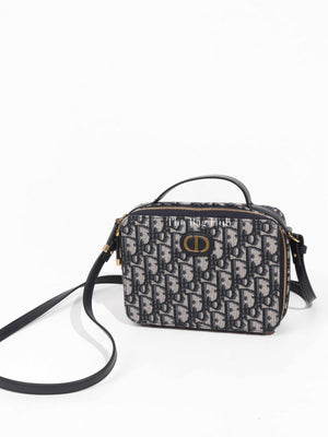 Dior Blue Oblique Jacquard 30 Montaigne Box Bag