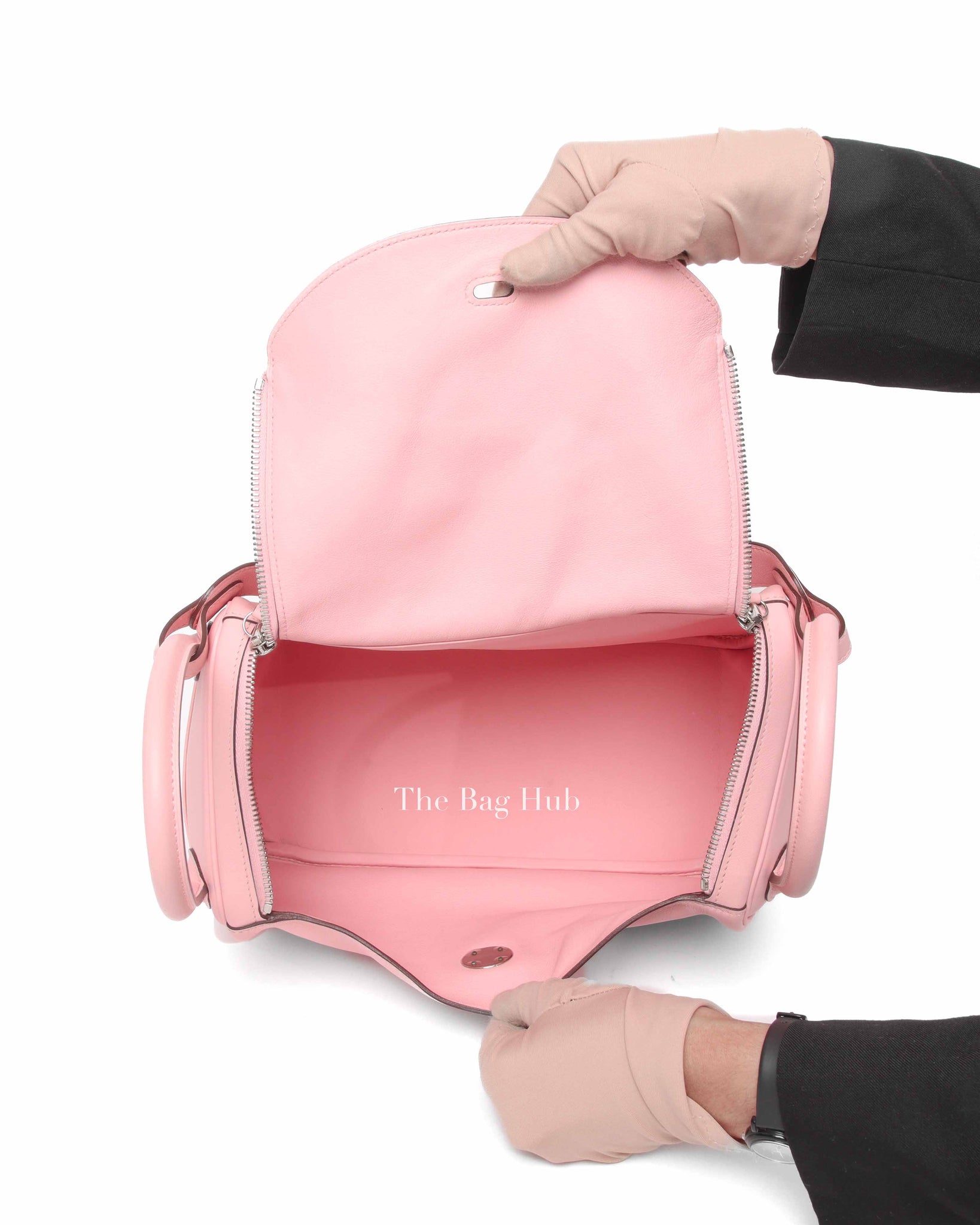 Hermes Rose Sakura Swift Leather Lindy 30