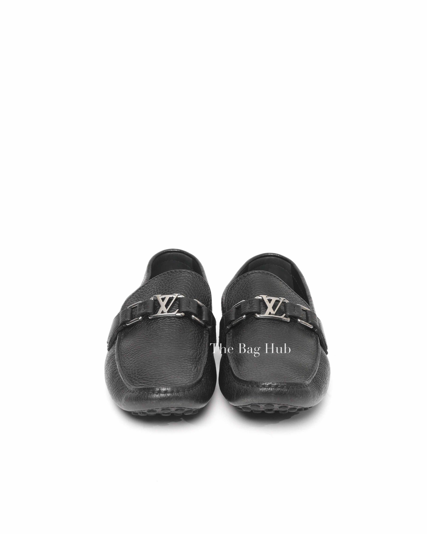 Louis Vuitton Black Leather Hockenheim Slip On Loafers Size 6.5