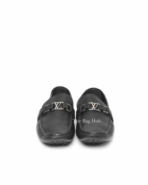 Louis Vuitton Black Leather Hockenheim Slip On Loafers Size 6.5