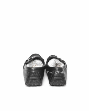 Louis Vuitton Black Leather Hockenheim Slip On Loafers Size 6.5