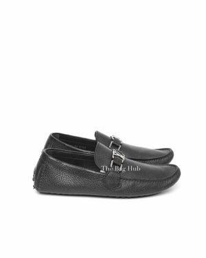 Louis Vuitton Black Leather Hockenheim Slip On Loafers Size 6.5
