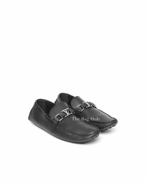 Louis Vuitton Black Leather Hockenheim Slip On Loafers Size 6.5