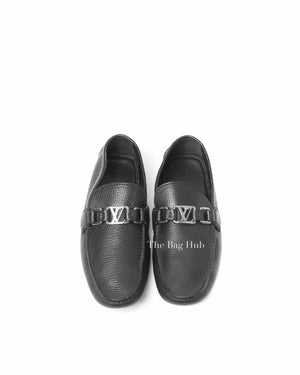 Louis Vuitton Black Leather Hockenheim Slip On Loafers Size 6.5