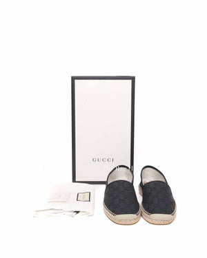 Gucci Black Canvas GG Supreme Men's Espadrille Size 40(EU)