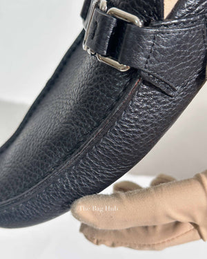 Louis Vuitton Black Leather Hockenheim Slip On Loafers Size 6.5