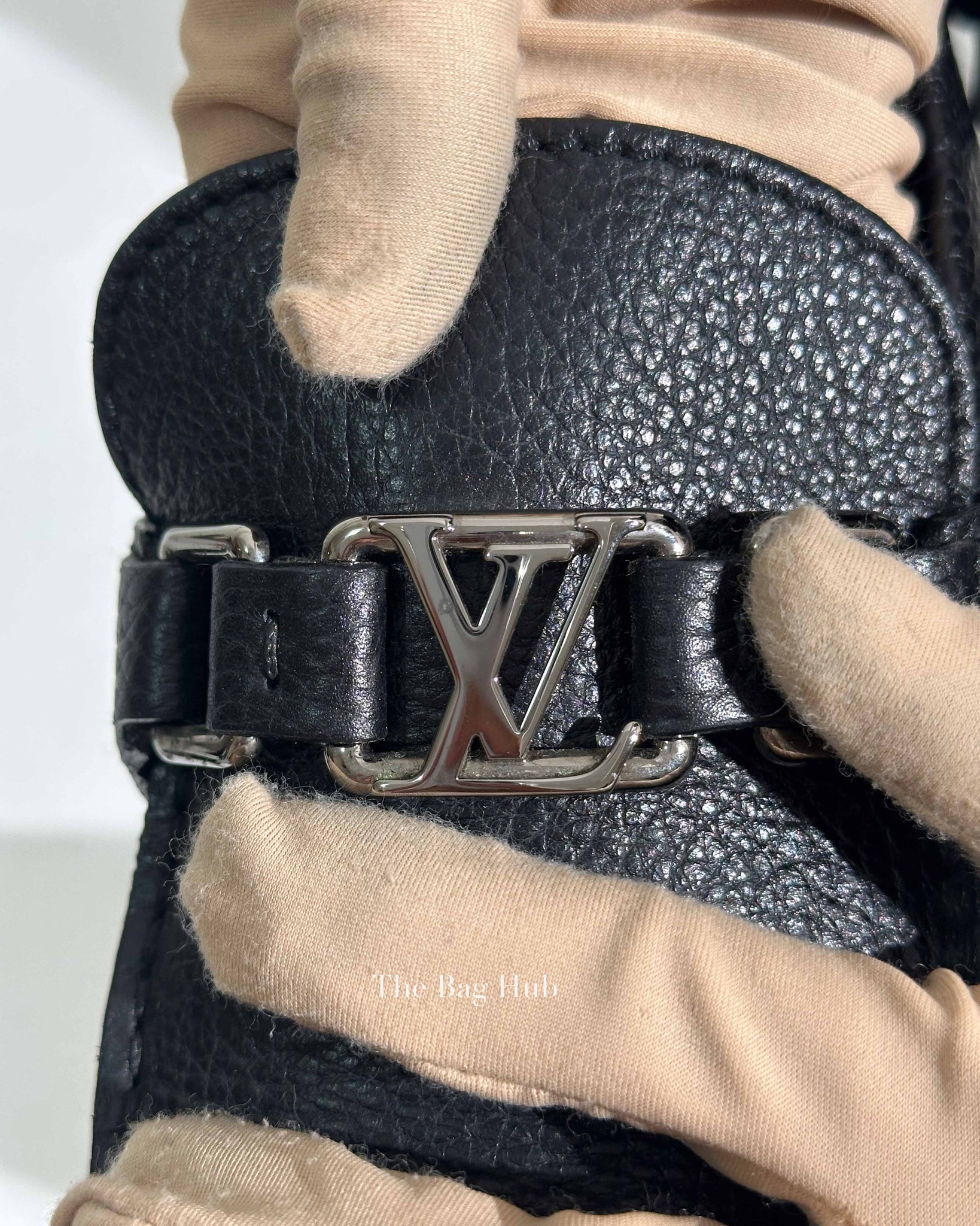 Louis Vuitton Black Leather Hockenheim Slip On Loafers Size 6.5