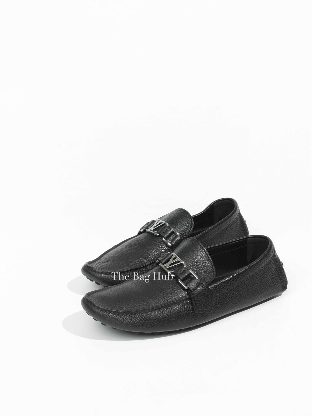 Louis Vuitton Black Leather Hockenheim Slip On Loafers Size 6.5