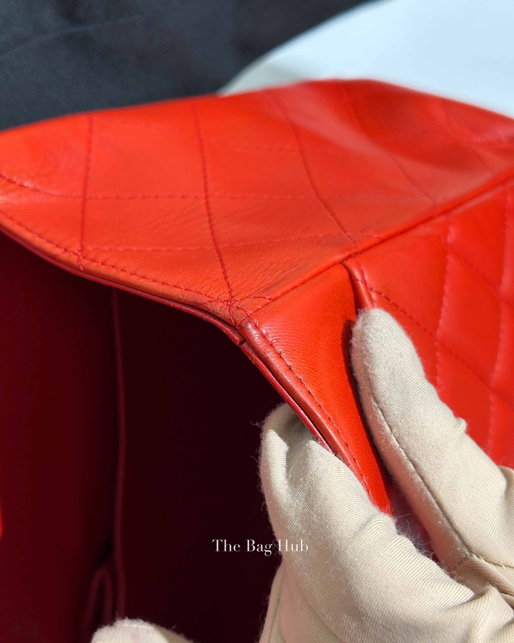 Chanel Red Lambskin Maxi Double Flap Bag SHW