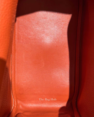 Hermes Orange Clemence Lindy 30 Bag PHW
