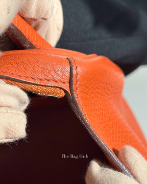 Hermes Orange Clemence Lindy 30 Bag PHW