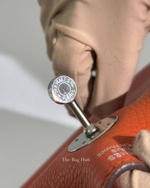 Hermes Orange Clemence Lindy 30 Bag PHW