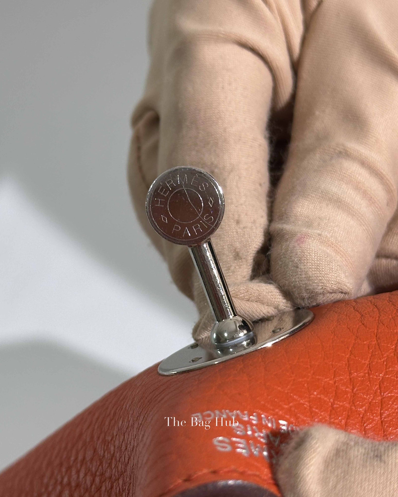 Hermes Orange Clemence Lindy 30 Bag PHW
