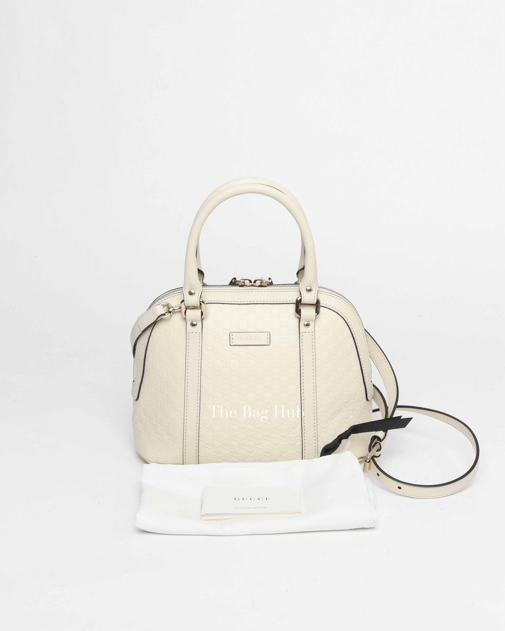 Gucci Off White Leather Microguccissima Mini Dome Satchel Bag
