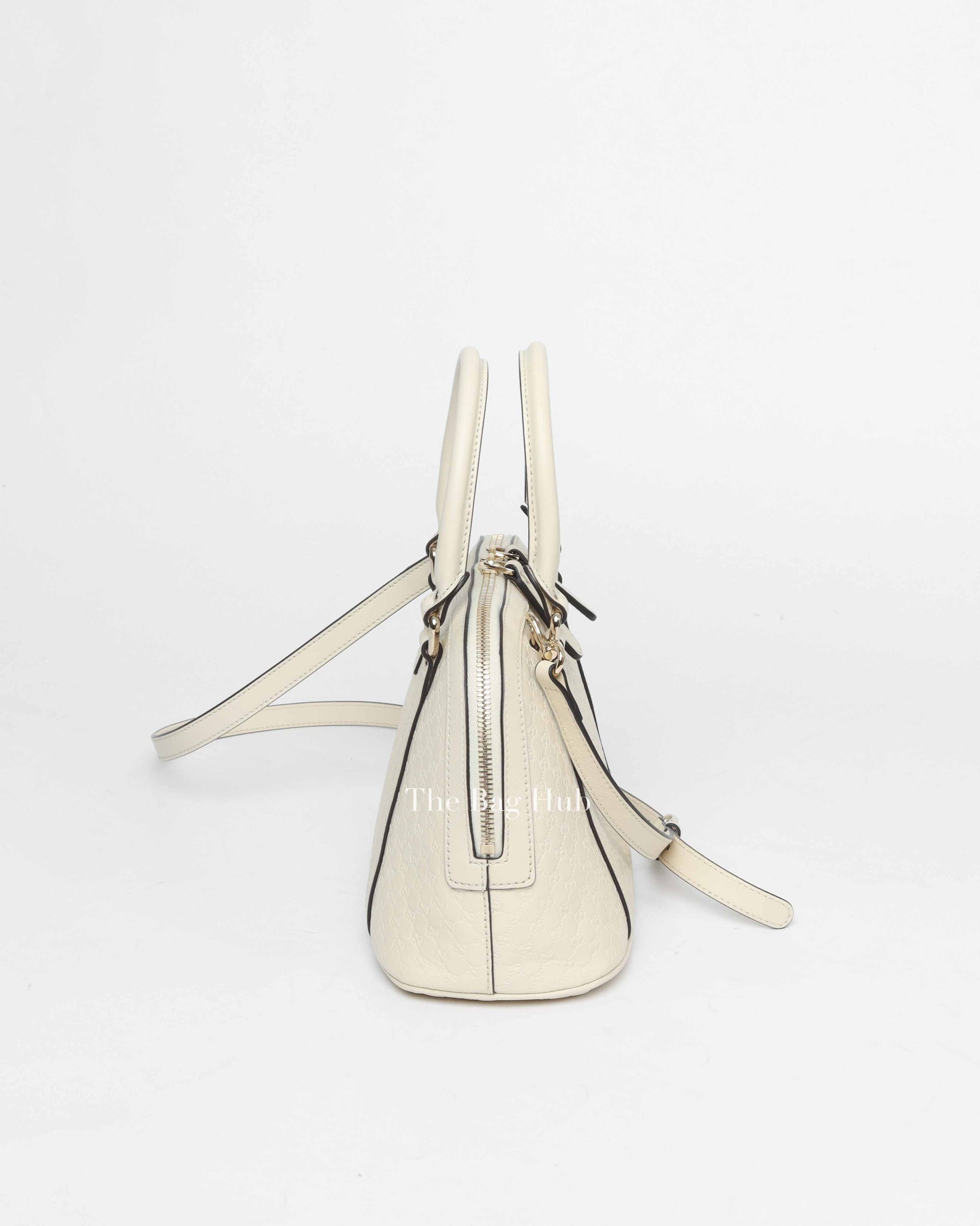 Gucci Off White Leather Microguccissima Mini Dome Satchel Bag